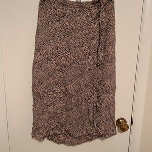 Leopard Print Wrap Skirt
